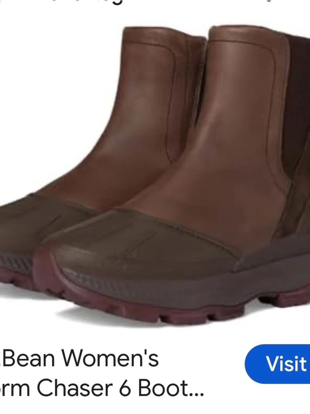 L.L. Bean Women's Brown Waterproof Zip-Top Ankle Boot